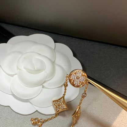 [Radiant Gem]¯STAR AND SUN 4 MOTIFS GOLD DIAMONDS BRACELET
