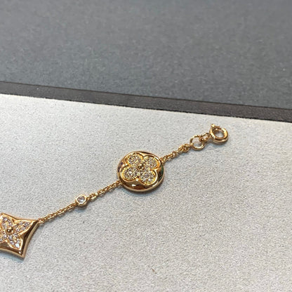 [Radiant Gem]¯STAR AND SUN 4 MOTIFS GOLD DIAMONDS BRACELET