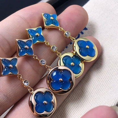 [Radiant Gem]¯STAR AND SUN AGATE DIAMOND EARRINGS