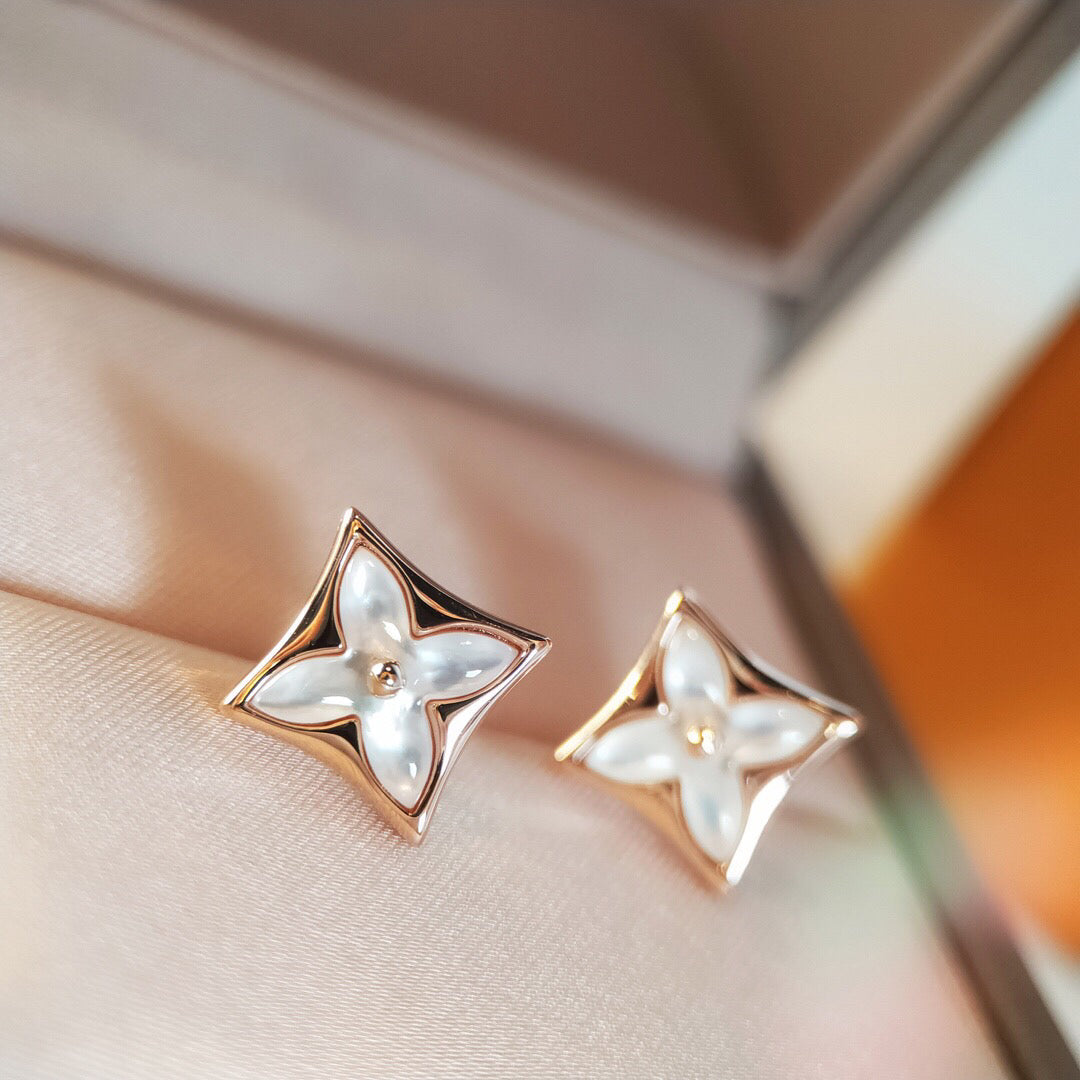 [Radiant Gem]¯STAR MOP PINK GOLD EARRINGS