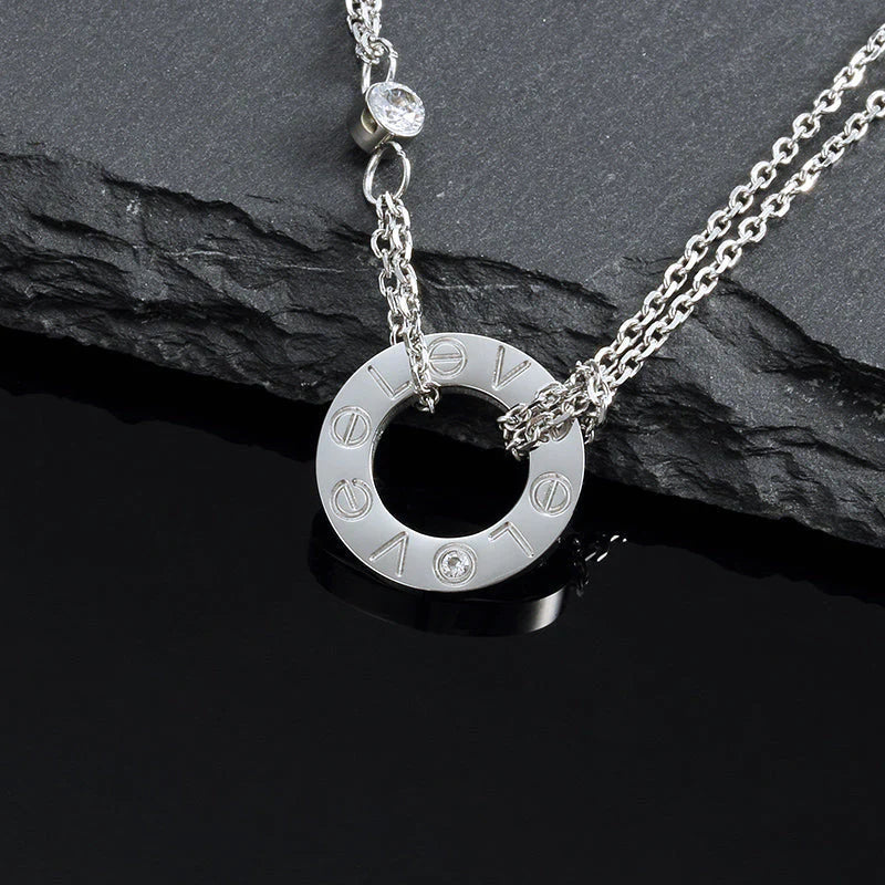 [Radiant Gem]¯LOVE NECKLACE 16MM 2 DIAMONDS