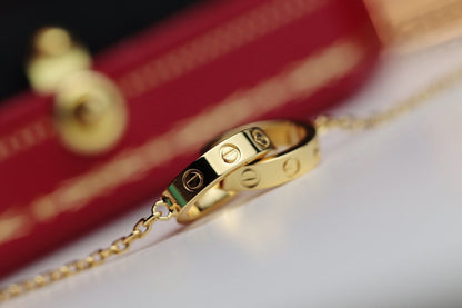 [Radiant Gem]¯LOVE NECKLACE DOUBLE RING GOLD