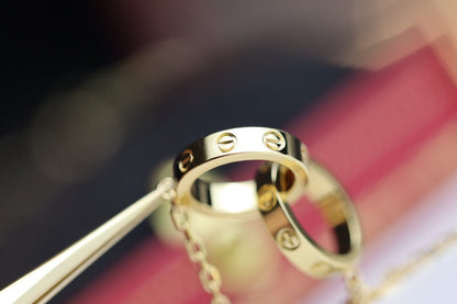 [Radiant Gem]¯LOVE NECKLACE DOUBLE RING GOLD