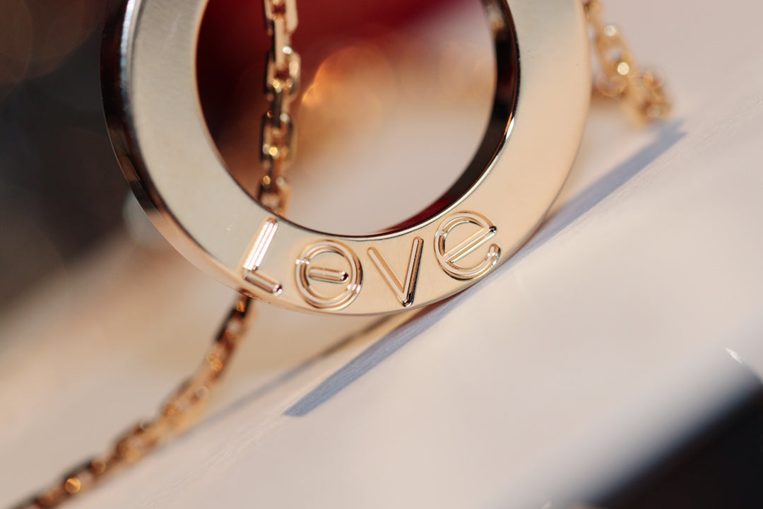 [Radiant Gem]¯LOVE NECKLACE 16MM 6 DIAMONDS PINK GOLD