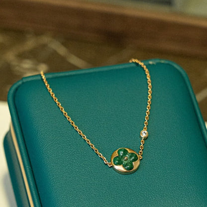 [Radiant Gem]¯SUN MALACHITE 1 DIAMOND PINK GOLD BRACELET