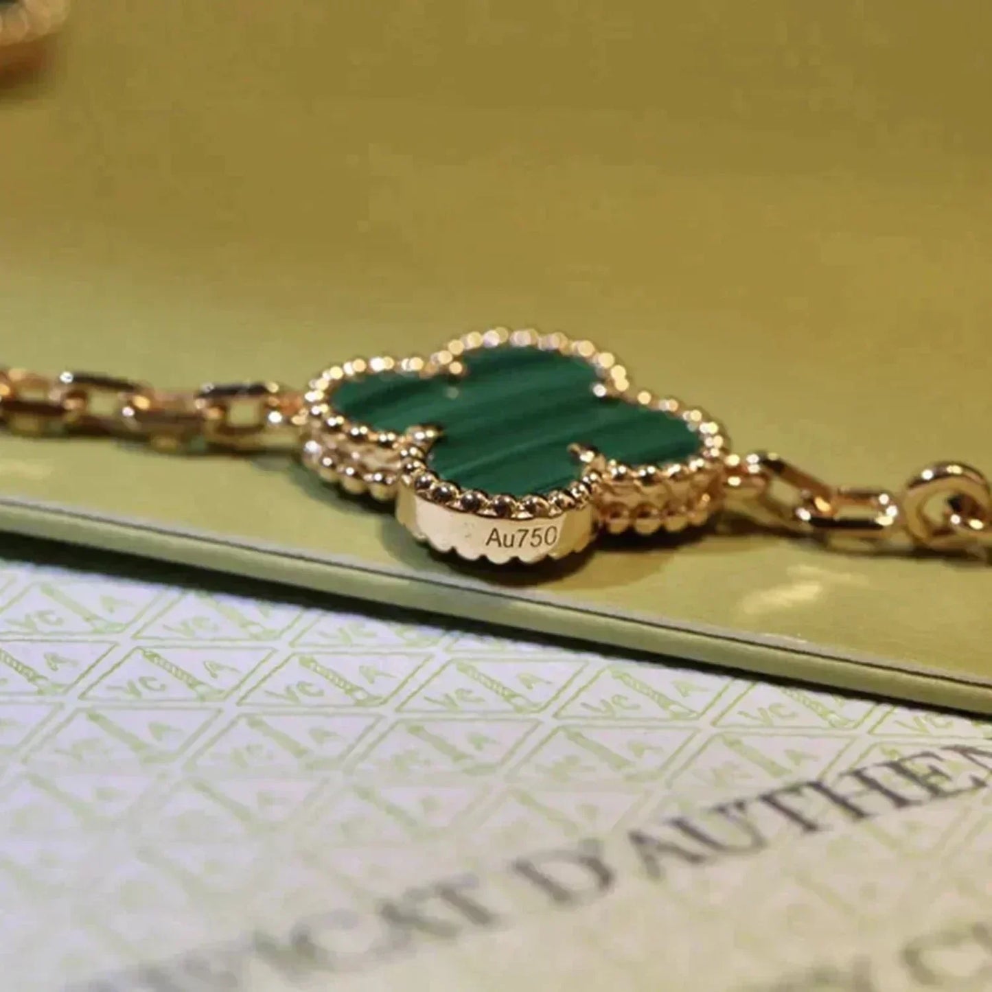 [Radiant Gem]New  CLOVER 5 MOTIF MALACHITE BRACELET COLLECTION