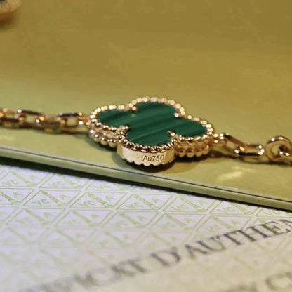 [Radiant Gem]New  CLOVER 5 MOTIF MALACHITE BRACELET COLLECTION
