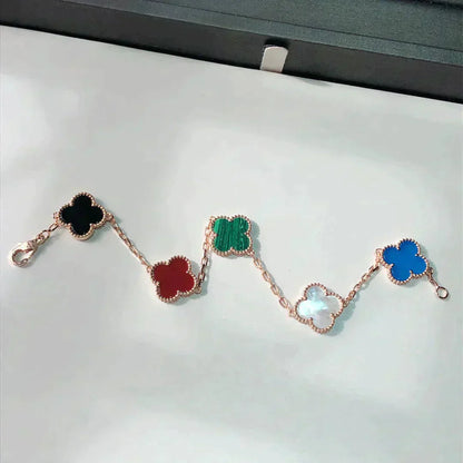 [Radiant Gem]New CLOVER 5 MOTIFS MULTICOLOR BRACELET