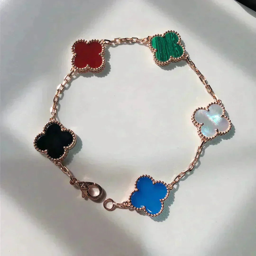 [Radiant Gem]New CLOVER 5 MOTIFS MULTICOLOR BRACELET
