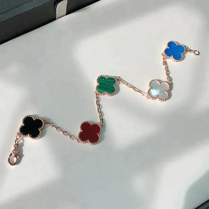 [Radiant Gem]New CLOVER 5 MOTIFS MULTICOLOR BRACELET