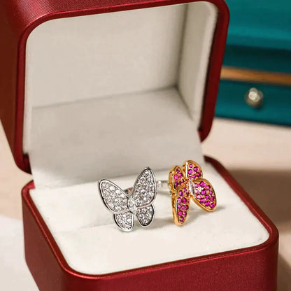 [Radiant Gem]¯TWIN BUTTERFLY DIAMOND RING