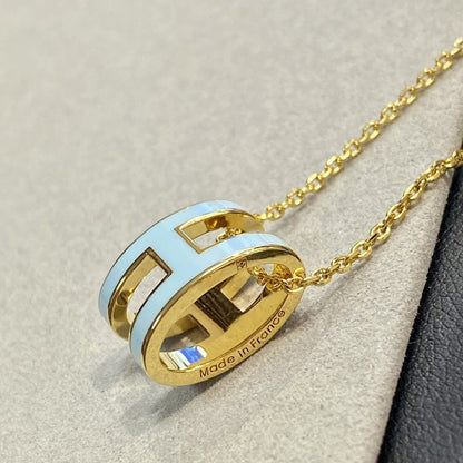 [Radiant Gem]¯POP H LIGHT BLUE NECKLACE