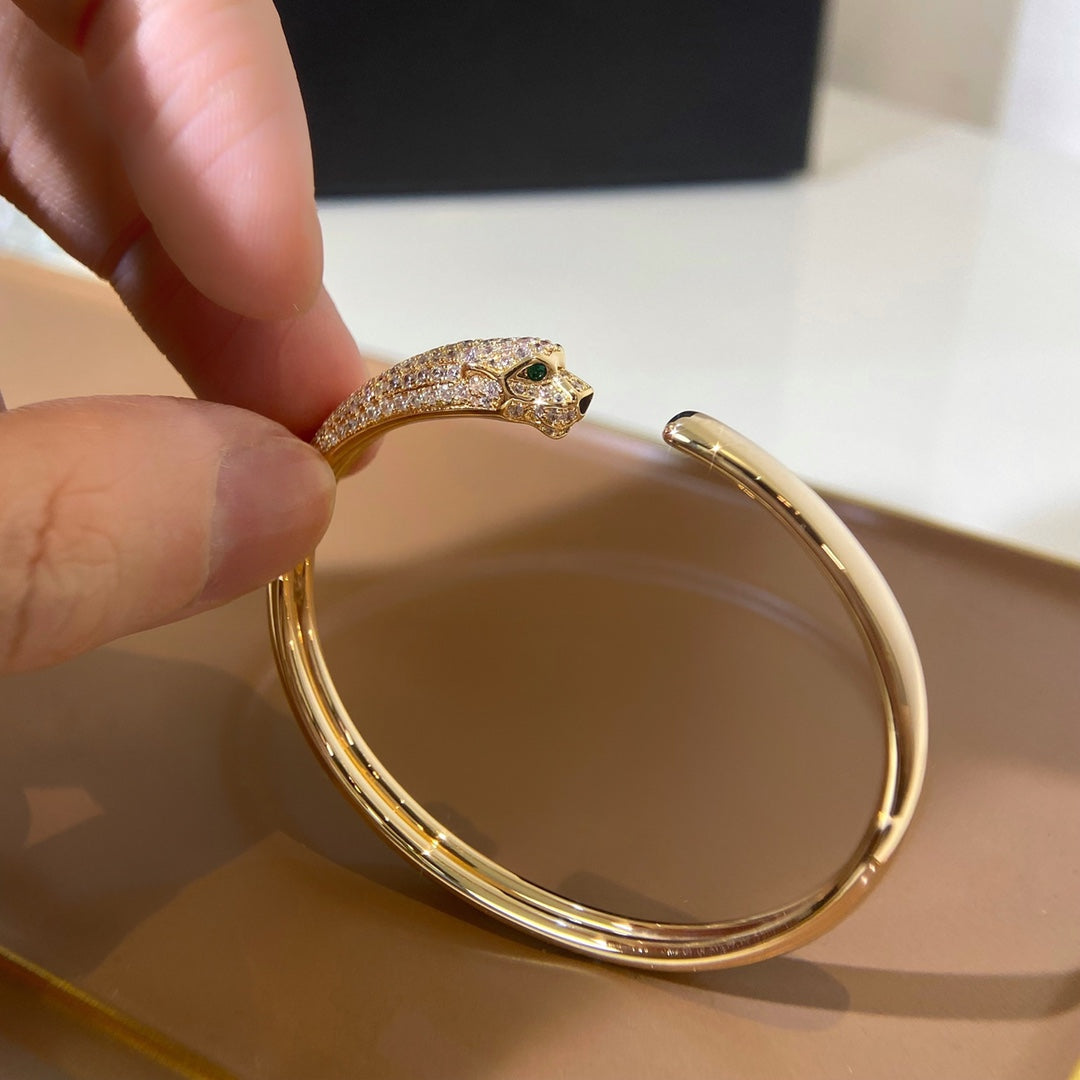 [Radiant Gem]¯PANTHERE GOLD DIAMOND OPEN BRACELET