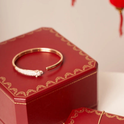 [Radiant Gem]¯PANTHERE ROSE GOLD DIAMOND OPEN BRACELET