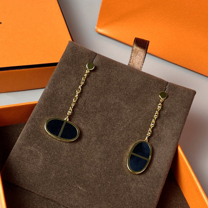 [Radiant Gem]¯CHAINE VERSO BLACK CERAMIC EARRINGS