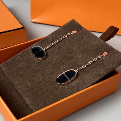[Radiant Gem]¯CHAINE VERSO BLACK CERAMIC EARRINGS