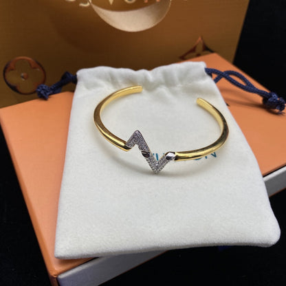 [Radiant Gem]¯VOLTE UPSITE DOWN DIAMOND GOLD OPEN BRACELET