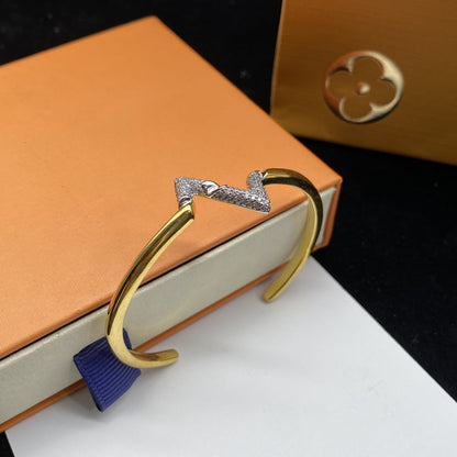 [Radiant Gem]¯VOLTE UPSITE DOWN DIAMOND GOLD OPEN BRACELET
