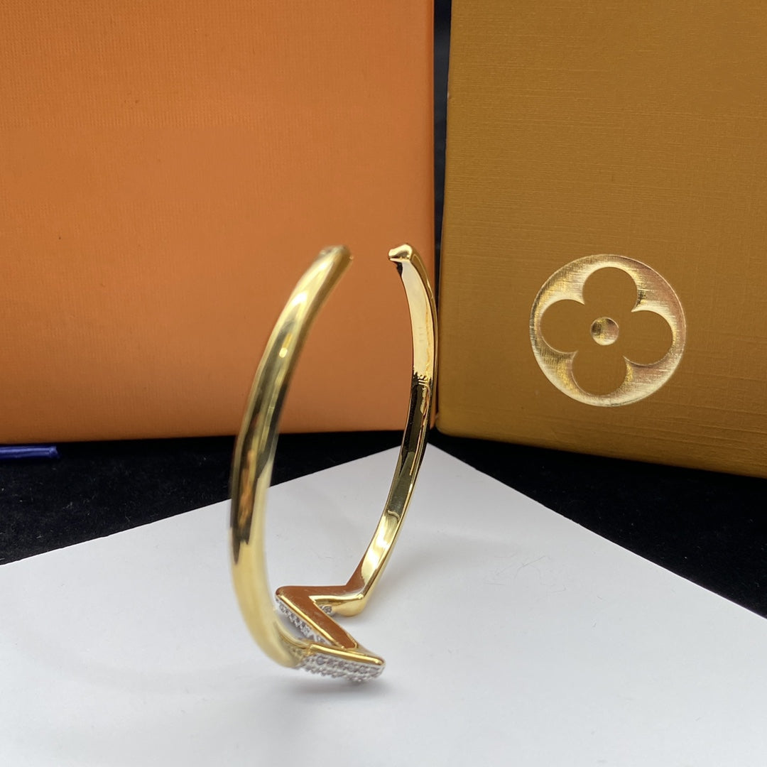 [Radiant Gem]¯VOLTE UPSITE DOWN DIAMOND GOLD OPEN BRACELET