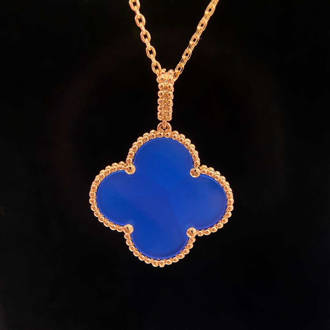 [Radiant Gem]¯CLOVER 25MM NECKLACE TURQUOISE ROSE GOLD