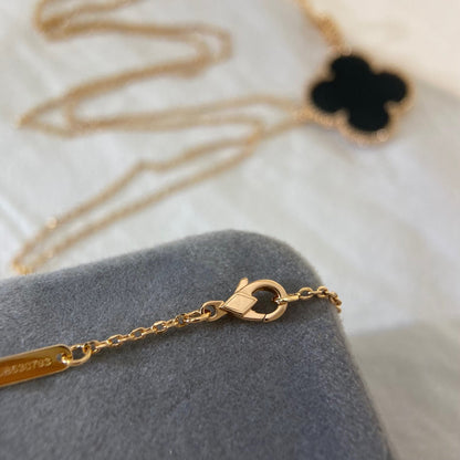 [Radiant Gem]¯CLOVER 25MM NECKLACE GOLD ONYX