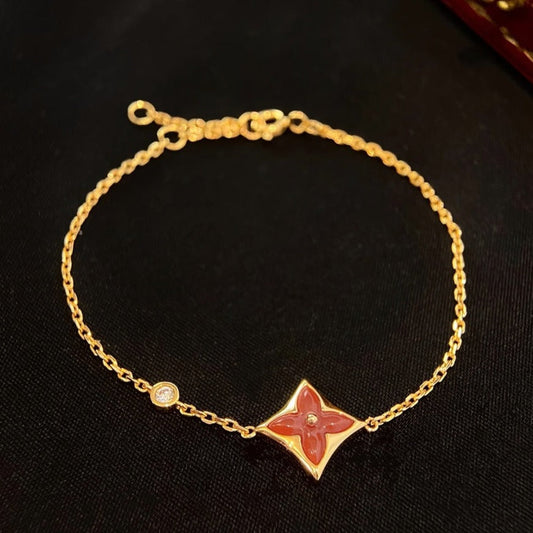 [Radiant Gem]¯COLOR STAR CARNELIAN PINK GOLD DIAMOND BRACELET