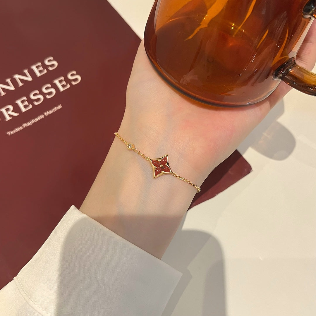 [Radiant Gem]¯COLOR STAR CARNELIAN PINK GOLD DIAMOND BRACELET