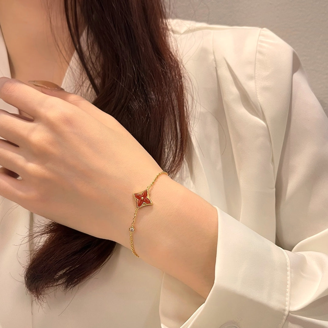 [Radiant Gem]¯COLOR STAR CARNELIAN PINK GOLD DIAMOND BRACELET