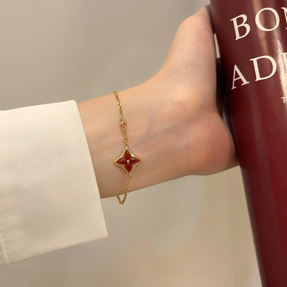 [Radiant Gem]¯COLOR STAR CARNELIAN PINK GOLD DIAMOND BRACELET