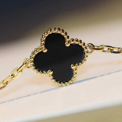 [Radiant Gem]¯CLOVER 20 MOTIFS ONYX NECKLACE