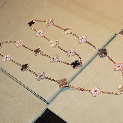 [Radiant Gem]¯CLOVER 20 MOTIFS DARK MOP DIAMOND  NECKLACE