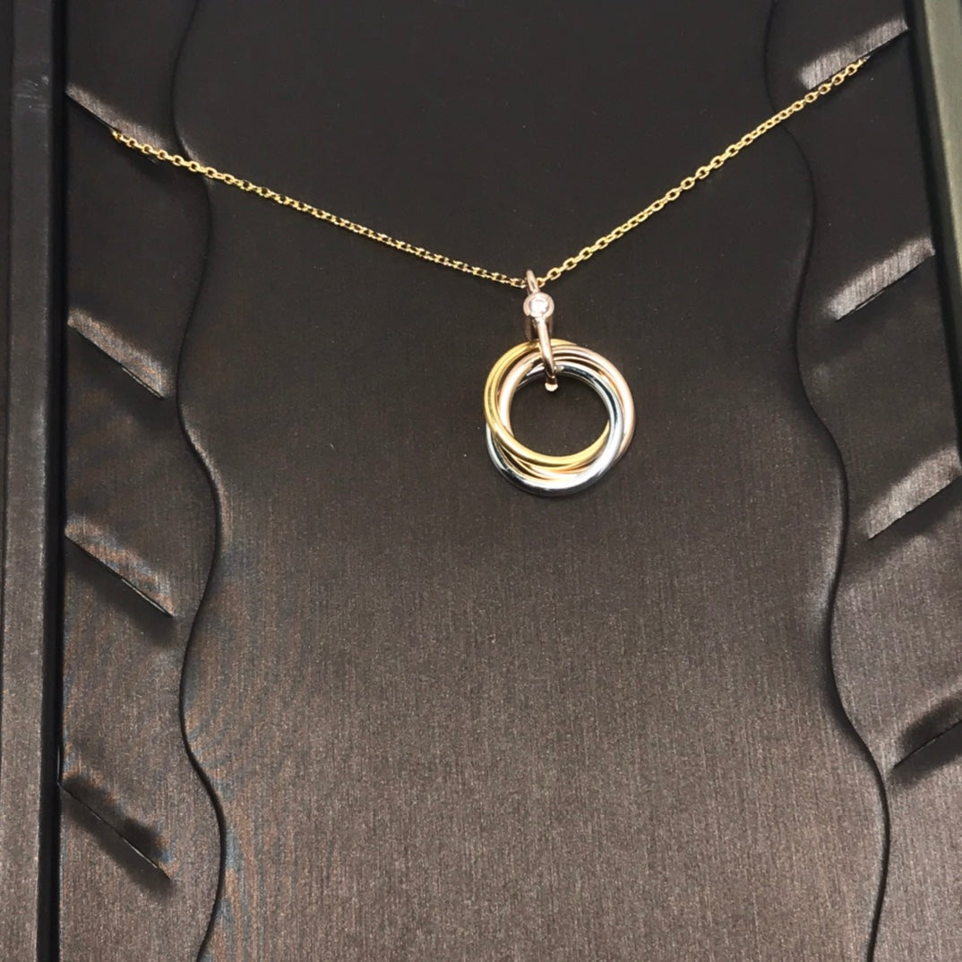 [Radiant Gem]¯TRINITY SILVER GOLD PINK GOLD NECKLACE
