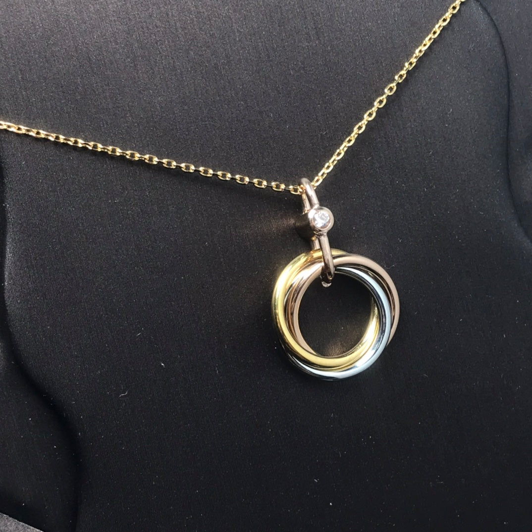 [Radiant Gem]¯TRINITY SILVER GOLD PINK GOLD NECKLACE
