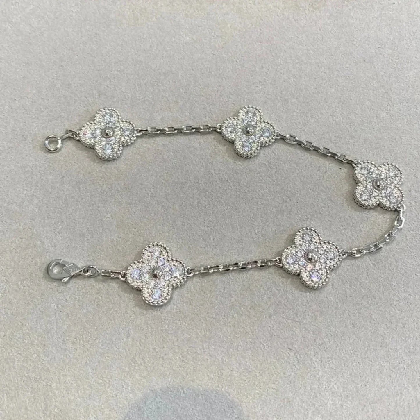[Radiant Gem] New  CLOVER 5 MOTIF FULL DIAMOND BRACELET COLLECTION