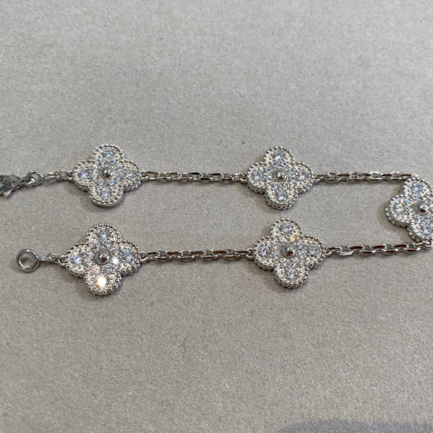 [Radiant Gem] New  CLOVER 5 MOTIF FULL DIAMOND BRACELET COLLECTION