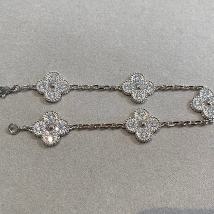 [Radiant Gem] New  CLOVER 5 MOTIF FULL DIAMOND BRACELET COLLECTION