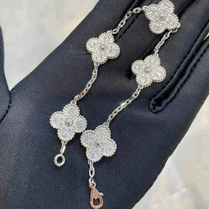 [Radiant Gem] New  CLOVER 5 MOTIF FULL DIAMOND BRACELET COLLECTION