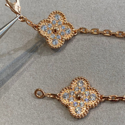 [Radiant Gem] New  CLOVER 5 MOTIF FULL DIAMOND BRACELET COLLECTION