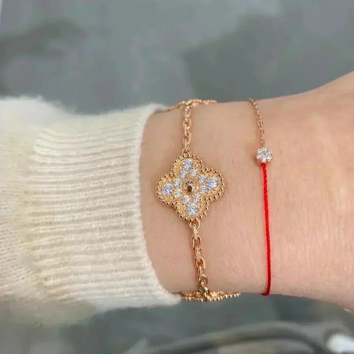 [Radiant Gem] New  CLOVER 5 MOTIF FULL DIAMOND BRACELET COLLECTION