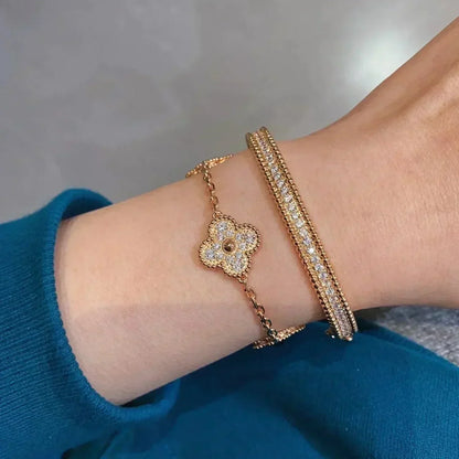 [Radiant Gem] New  CLOVER 5 MOTIF FULL DIAMOND BRACELET COLLECTION