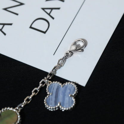 [Radiant Gem]¯CLOVER BRACELET 5 MOTIFS MOP CHALCEDONY SILVER