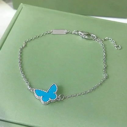 [Radiant Gem]¯BUTTERFLY TURQUOISE BUTTERFLY BRACELET SILVER