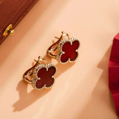 [Radiant Gem]¯CLOVER MEDIUM 1 MOTIFS CARNELIAN  EARRINGS