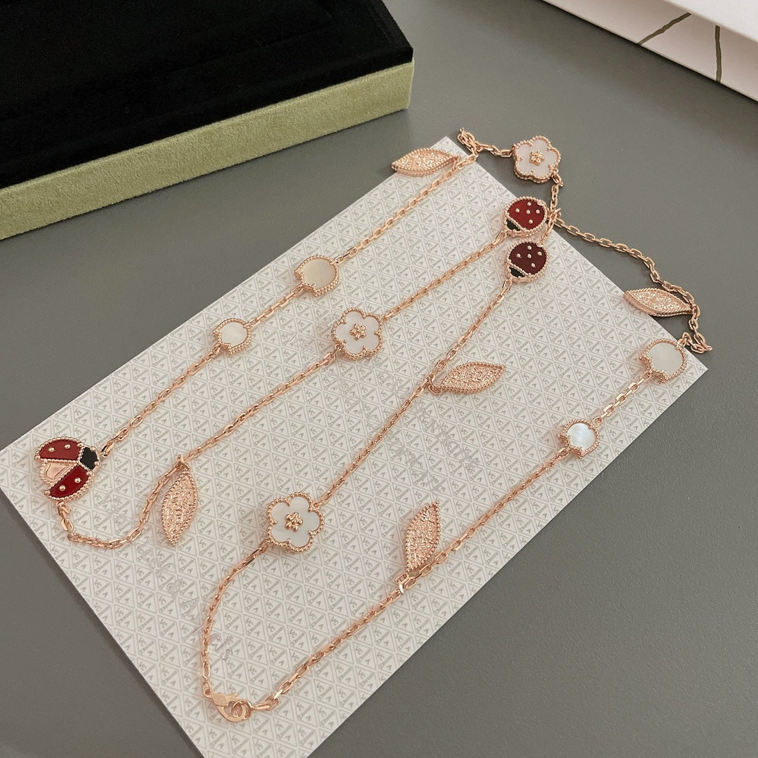 [Radiant Gem]¯LUCKY SPRING 15 MOTIFS ROSE GOLD NECKLACE