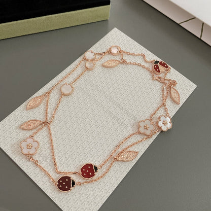 [Radiant Gem]¯LUCKY SPRING 15 MOTIFS ROSE GOLD NECKLACE