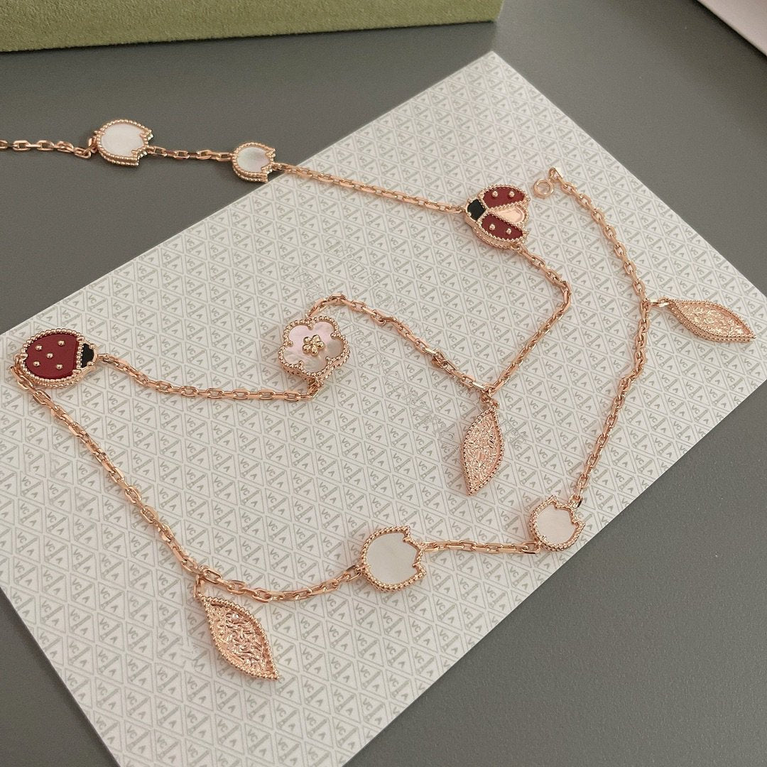 [Radiant Gem]¯LUCKY SPRING 15 MOTIFS ROSE GOLD NECKLACE