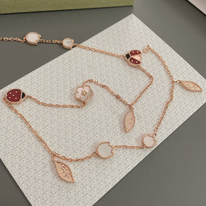 [Radiant Gem]¯LUCKY SPRING 15 MOTIFS ROSE GOLD NECKLACE