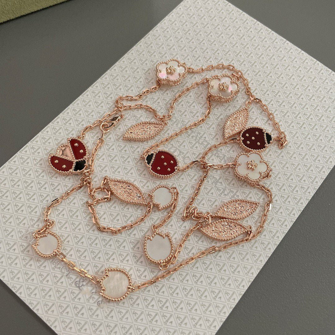 [Radiant Gem]¯LUCKY SPRING 15 MOTIFS ROSE GOLD NECKLACE