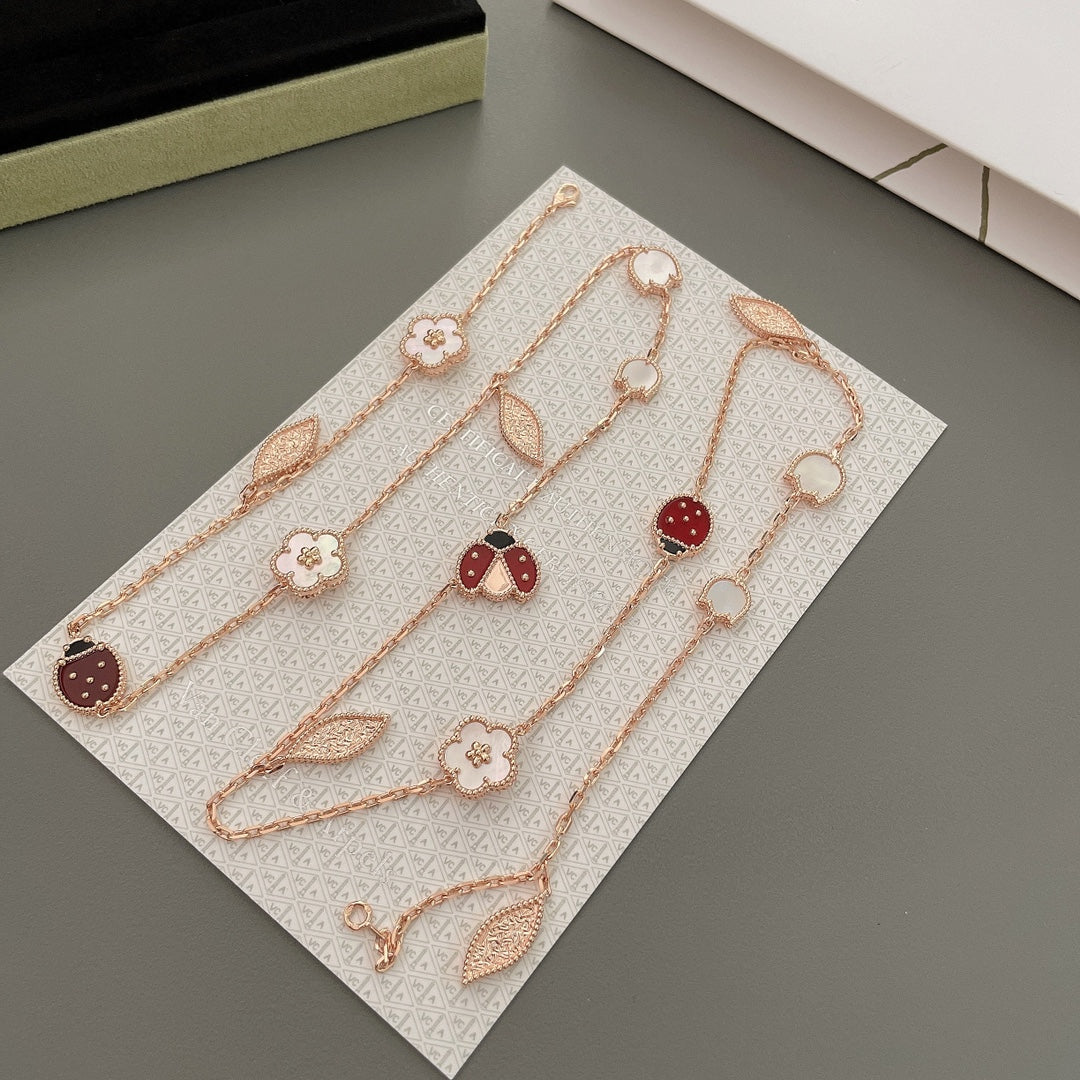 [Radiant Gem]¯LUCKY SPRING 15 MOTIFS ROSE GOLD NECKLACE