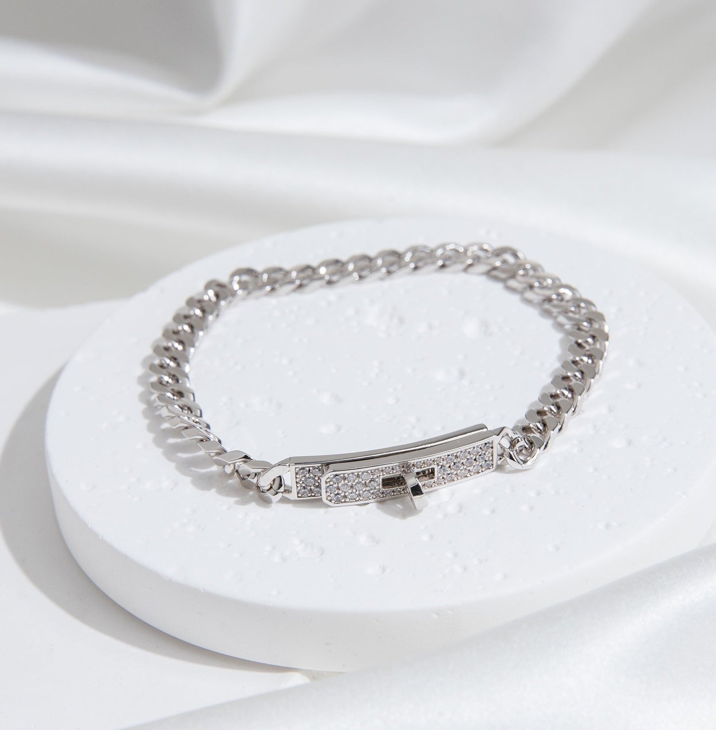 [Radiant Gem]¯KELLY CHAIN SILVER DIAMOND BRACELET